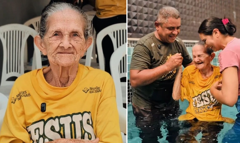 O batismo de Deusarina. (Foto: Reprodução/Instagram/Fabricio Freitas)