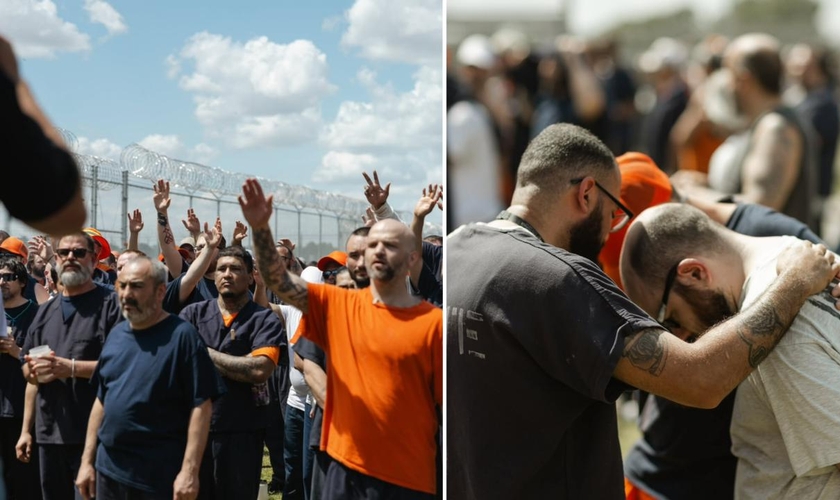 Dezenas de detentos se renderam a Jesus e foram batizados na prisão. (Foto: Reprodução/Instagram/Victory Church)