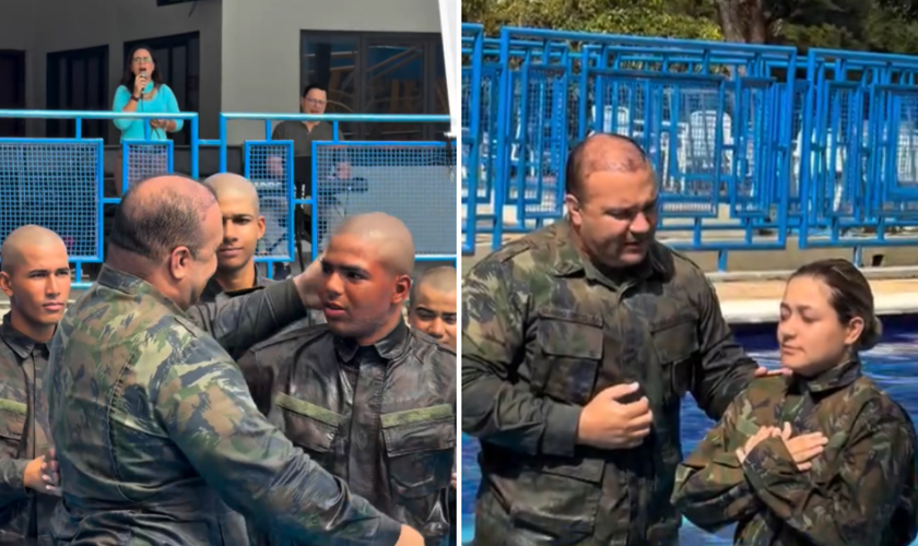Recrutas da Força Aérea Brasileira são batizados em Brasília. (Foto: captura de tela/Instagram/ prclaudiobritto)