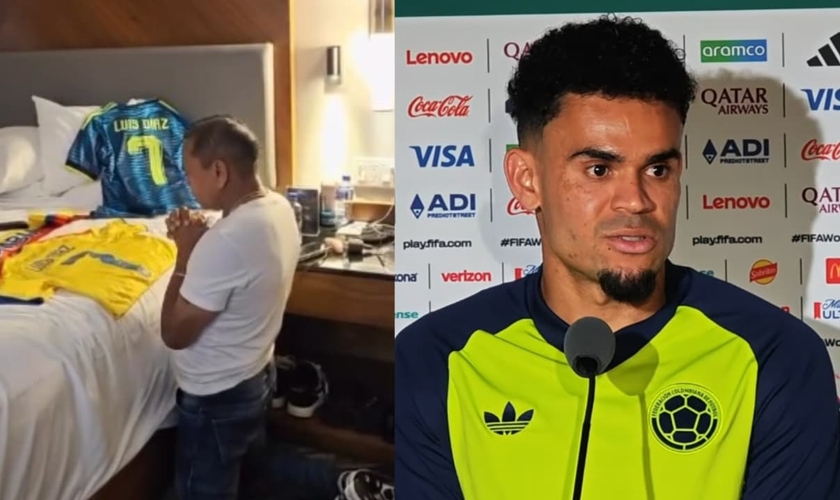 Mane Díaz, pai de Luis Díaz, intercedeu pelo filho e pelo time. (Foto: Reprodução/Instagram/Mane Díaz/Reprodução/YouTube/TJ Sports).