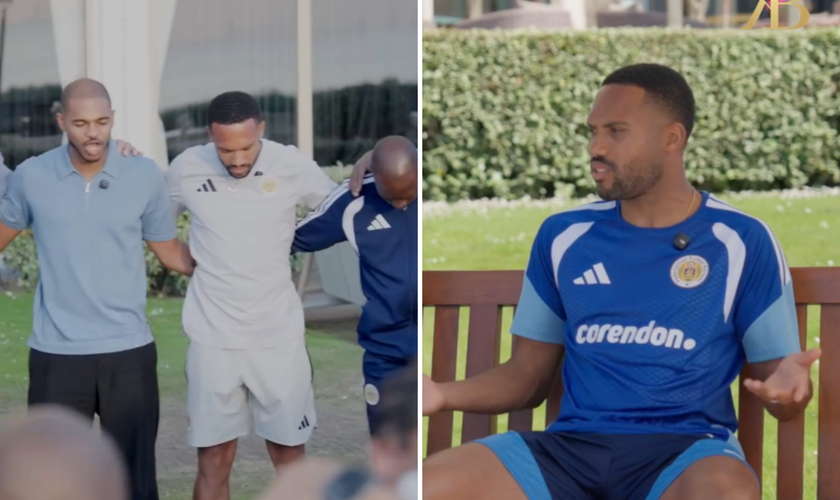 Capitão da seleção de Curaçao, Kenji Gorré fala de fé e participa de oração com companheiros. (Captura de tela/Instagram/Karga bo Krus)