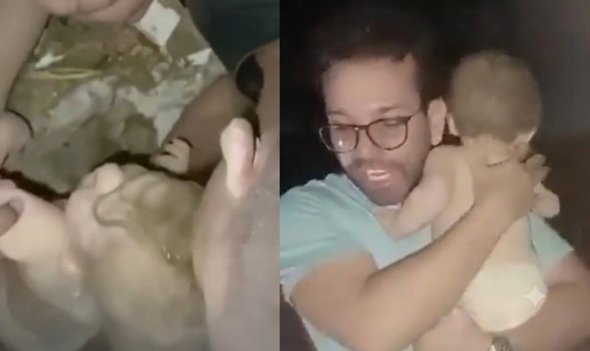  A criança foi resgatada com vida por moradores. (Foto: Reprodução/Instagram/Hojenomundomilitar/Reprodução/Instagram/Agência GBC ).