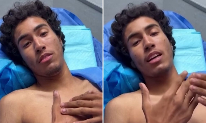 Aaron Cantillo no hospital. (Reprodução/Instagram/Cadena SER)