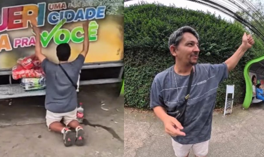 O ambulante recebeu ajuda do influenciador. (Foto: Reprodução/Instagram/valentim_o_anjo).