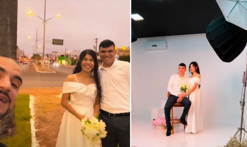 O casal recebeu um ensaio gratuito em um estúdio profissional. (Foto: Reprodução/Instagram/Elvis Amorim de Castro)