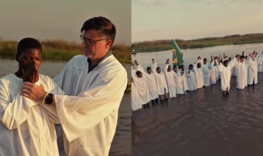 A missão “Até que Todos Saibam” promoveu seu primeiro batismo no país. (Foto: Reprodução/Instagram/missaoaqts).