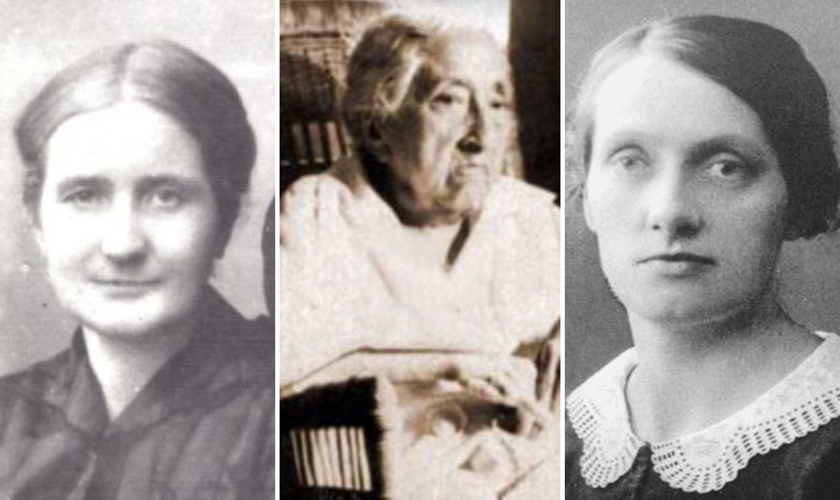 Lina Nyström, Celina Martins Albuquerque e Frida Vingren. (Fotos: Reprodução/Wikipedia)