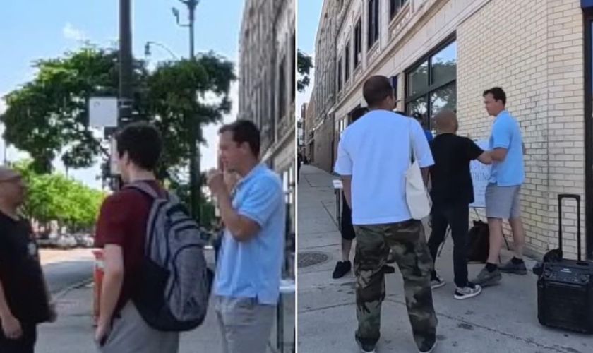 O pastor Jeremy Chong e um grupo de evangelistas foram agredidos. (Foto: Reprodução/Instagram/Reformation Chicago).