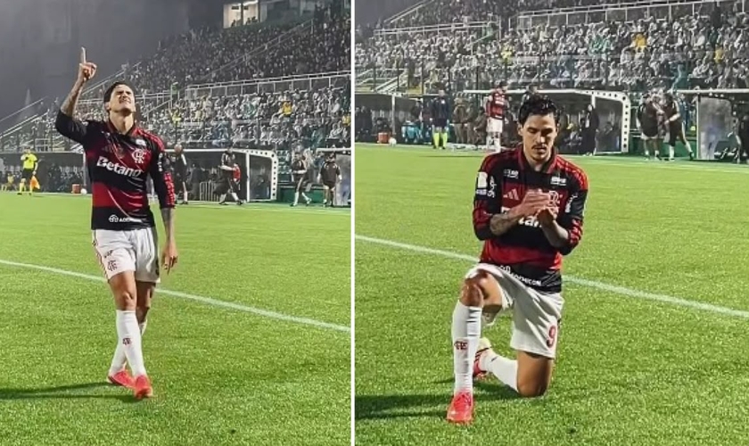 Pedro comemorando o gol. (Foto: Reprodução/Instagram/Pedro Guilherme)