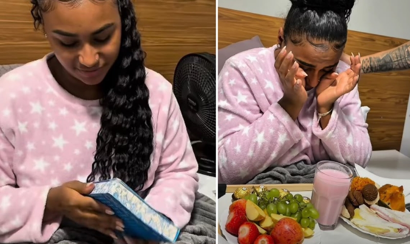 Jade se emocionou ao conhecer o amor de Jesus. (Foto: Reprodução/Instagram/Laerte Dantas)