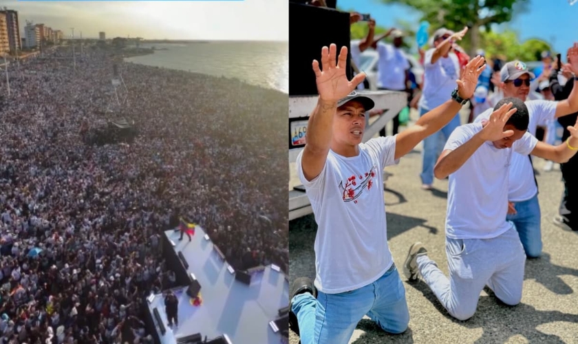 A Marcha para Jesus reuniu milhares de pessoas nas ruas de 300 cidades.  (Foto: Reprodução/Instagram/apostoloestevam/Instagram/mpjbarlovento).