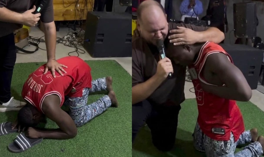 O jovem foi tocado por Deus na rua e entrou na igreja para se converter. (Foto: Reprodução/Instagram/felipeleonachos).
