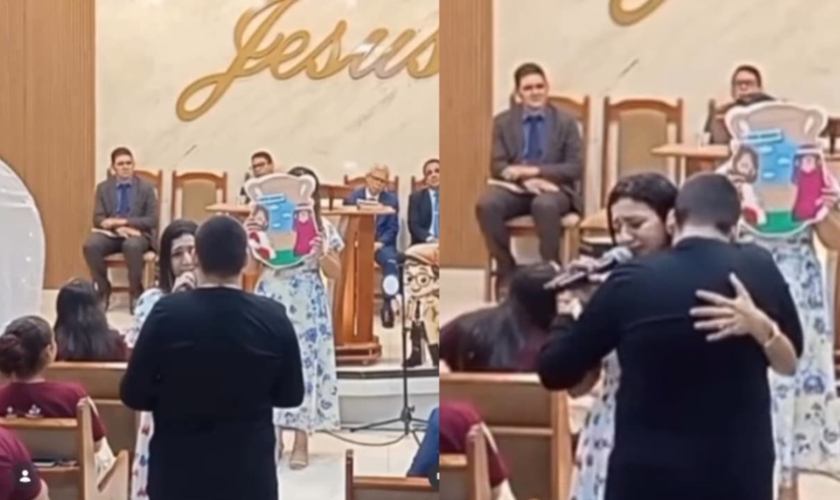 A Tia Thais tranquilizou o menino. (Foto: Reprodução/Instagram/addubeauxleao).