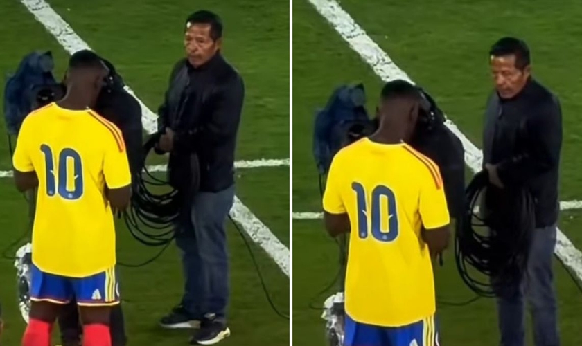 Jackson Martínez orando em campo. (Foto: Reprodução/Instagram/Ballers In God) 