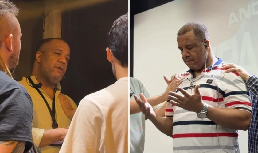O segurança se rendeu a Jesus após ouvir o Evangelho. (Foto: Reprodução/Instagram/Presence Revival) 