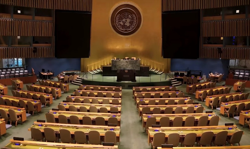 Plenário da Assembleia Geral das Nações Unidas, na sede da ONU, em Nova York. (Captura de tela/ONU)