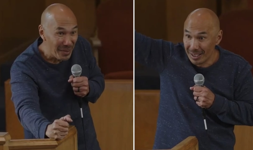 Francis Chan pregando na igreja. (Foto: Reprodução/Instagram/Francis Chan)