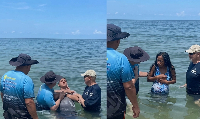 A missão batizou os convertidos em uma praia na Venezuela. (Foto: Reprodução/Instagram/somosacompanamiento).