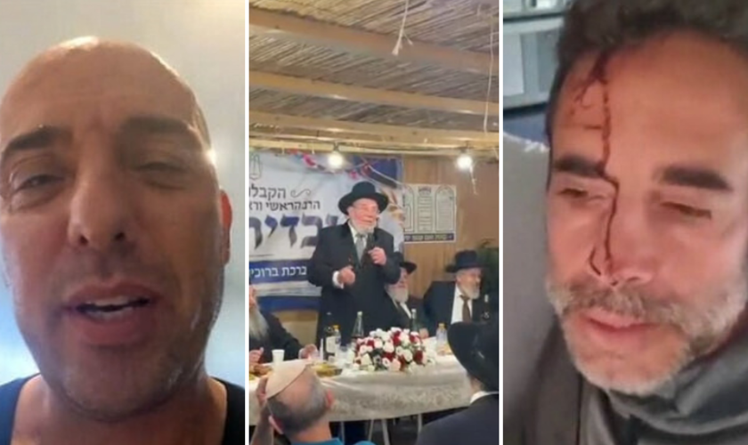 Tzvika Manes; o rabino-chefe de Israel, Kalman Ber; e Assaf Rajuan. (Capturas de tela: Channel 12; Israel National News; X)