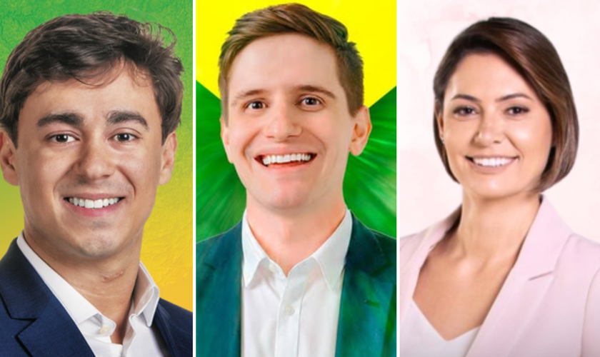 Nikolas Ferreira, Lucas Pavanato e Michelle Bolsonaro estão entre os nomes de destaque nas eleições de 2026. (Fotos: Instagram/Nikolas Ferreira, Lucas Pavanato e PL Mulher Nacional) 