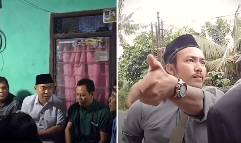 O muçulmano interrompeu o culto com cerca de 40 cristãos no local. (Foto: Reprodução/YouTube/Tribunnews)