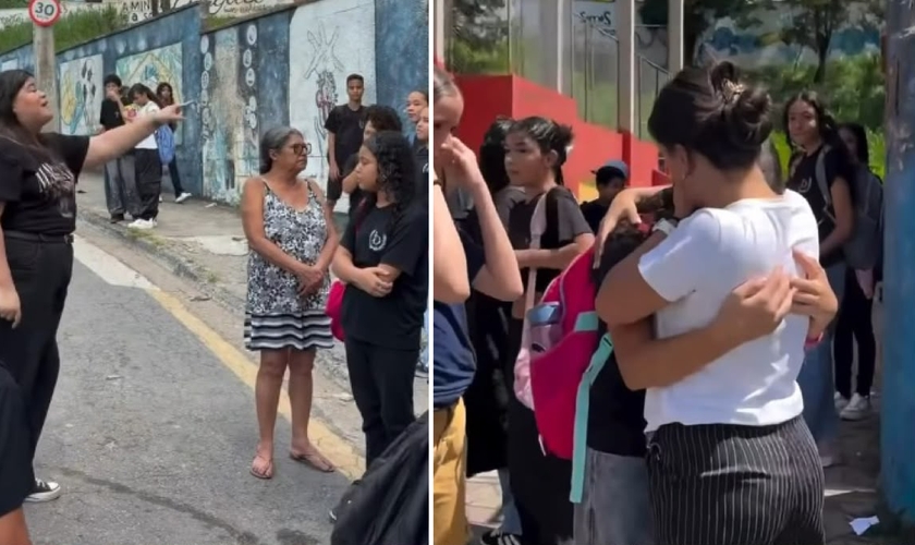 Ana Flavia Lima em frente à escola. (Foto: Reprodução/Instagram/Ana Flavia Lima)