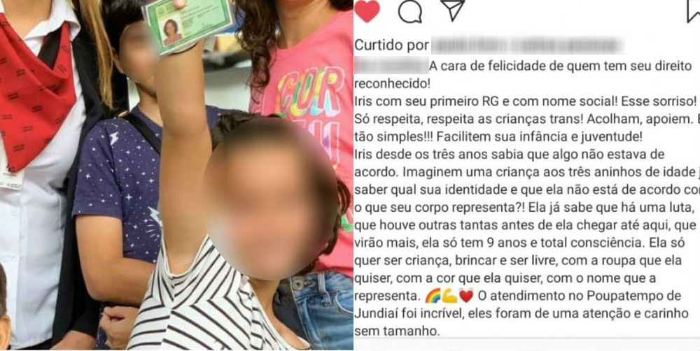 Mãe comemora RG com nome social de filha trans de 9 anos, em SP