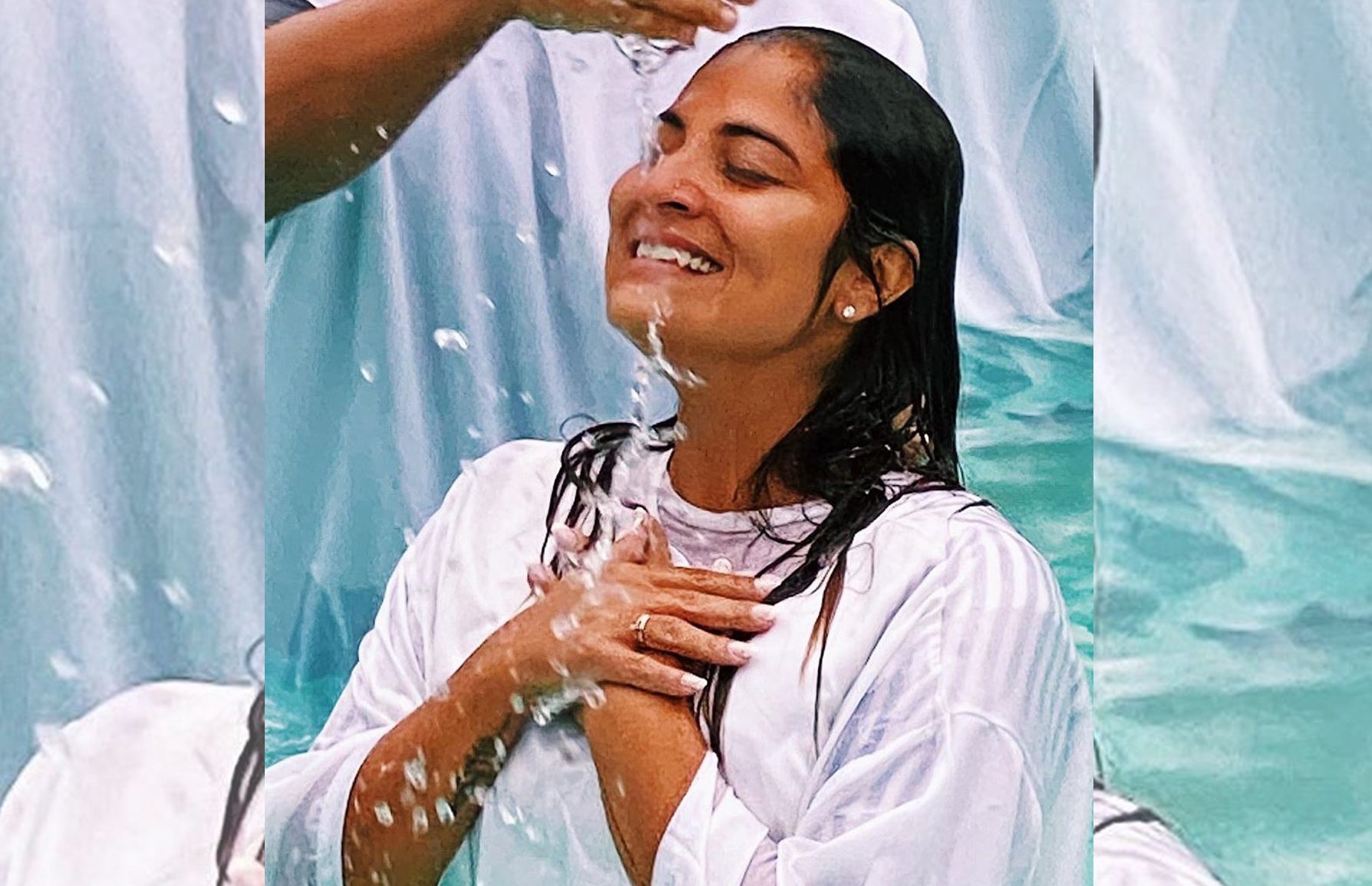 Irmã de Juliana Paes é batizada e desiste de ser mãe de santo: “Meu único dono é Jesus”