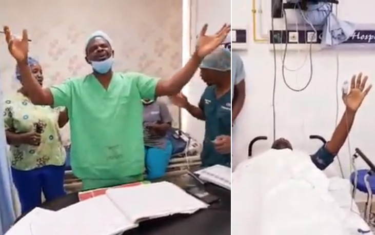 Vídeo mostra neurocirurgião em momento de adoração com paciente e enfermeiros