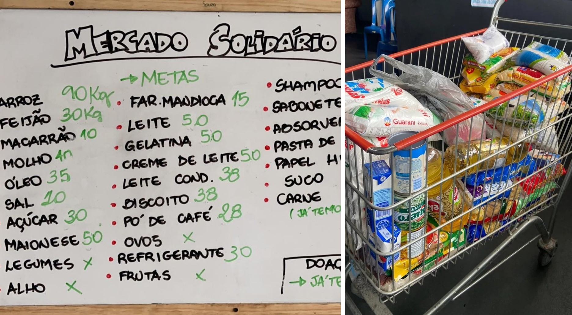 Igreja monta ‘Mercado Solidário’ para que famílias carentes tenham ceia de Natal ‘digna’