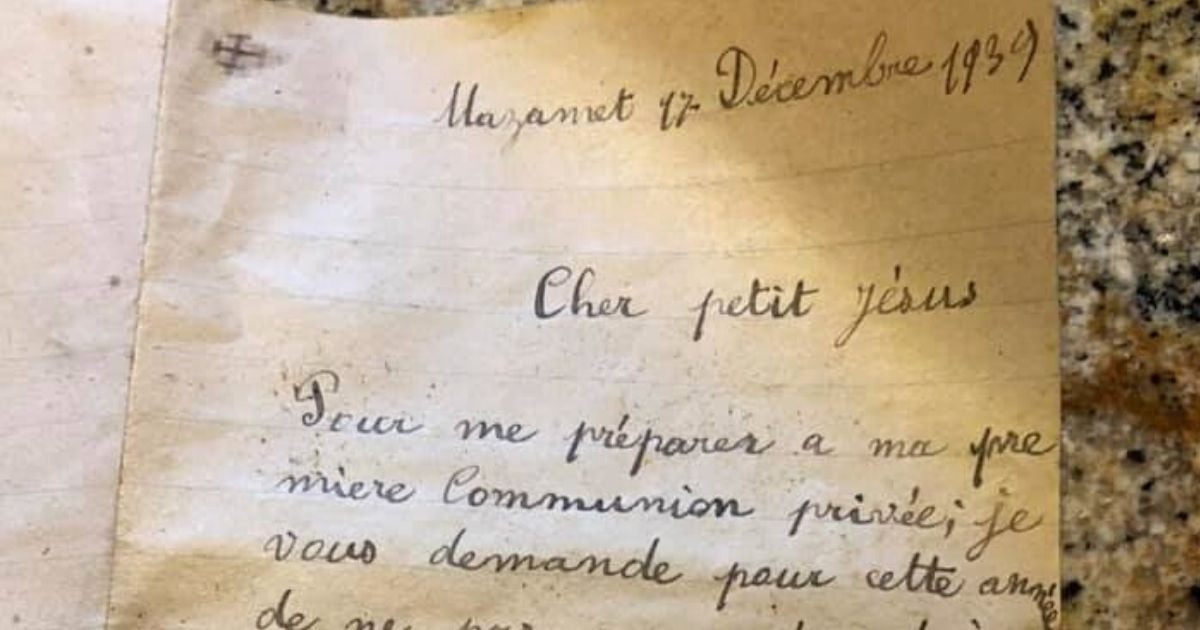 Carta de menino de 7 anos para Jesus, escrita na 2ª Guerra Mundial, é encontrada na França