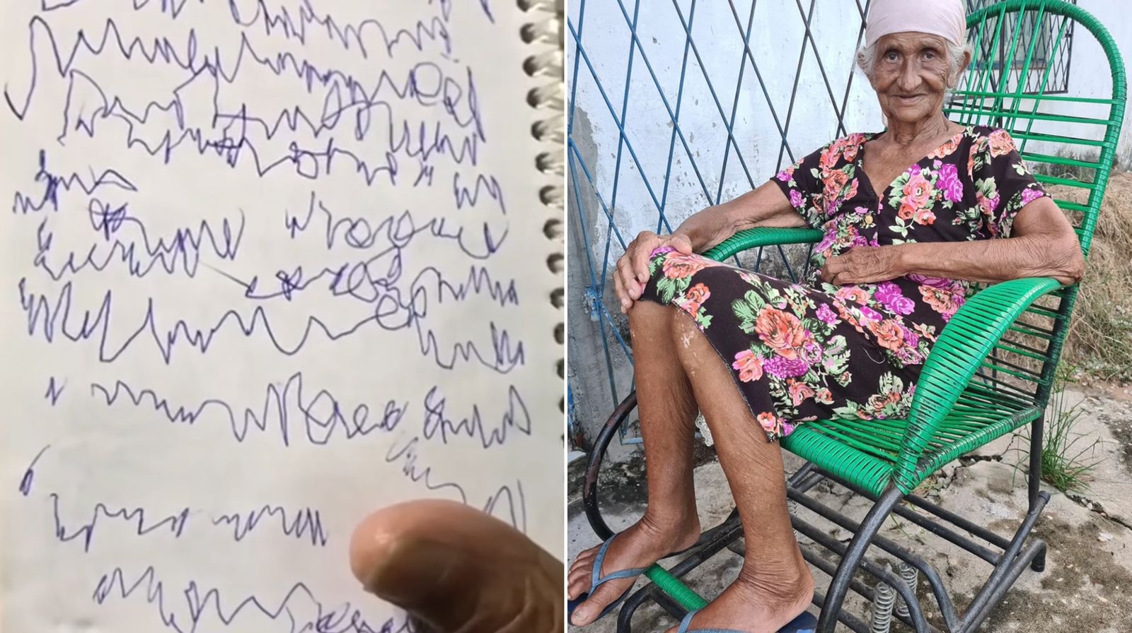 Idosa analfabeta inspira ao rabiscar orações em caderno: “Deus entende tudo”