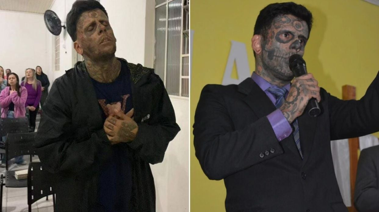 Homem mais tatuado do Brasil se rende a Cristo e testemunha: “Nasci de novo”