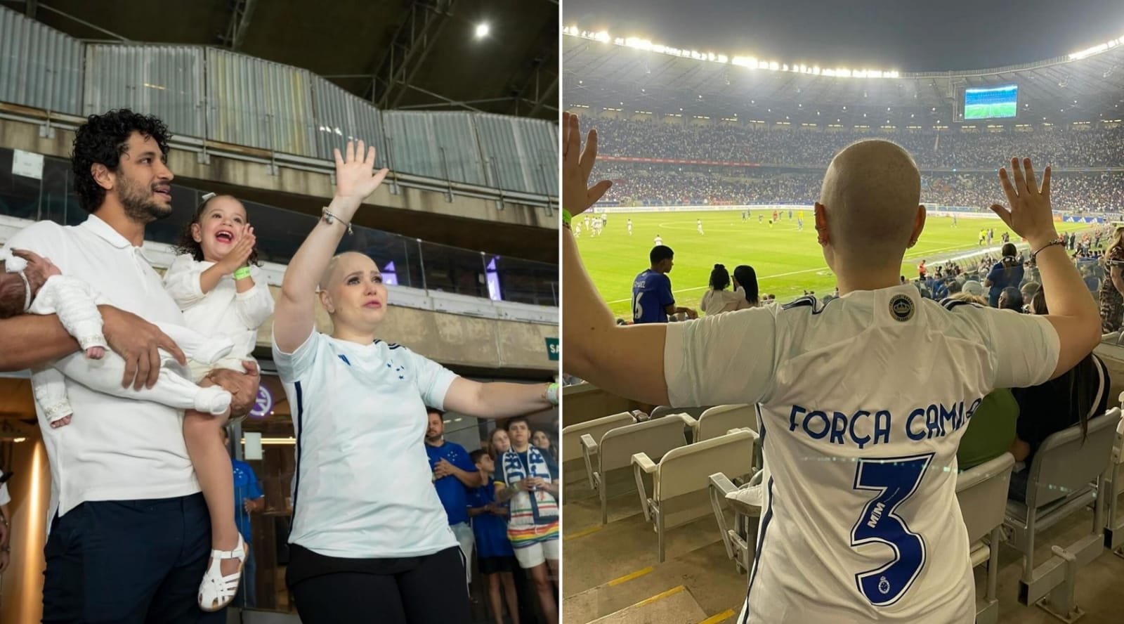 Camila Campos é homenageada em jogo no Mineirão: "Vou voltar aqui curada para testemunhar"