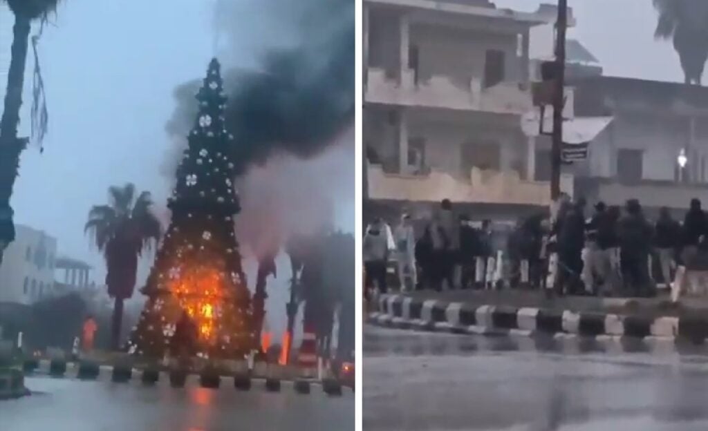 Jihadistas incendeiam árvore de Natal montada por cristãos na Síria