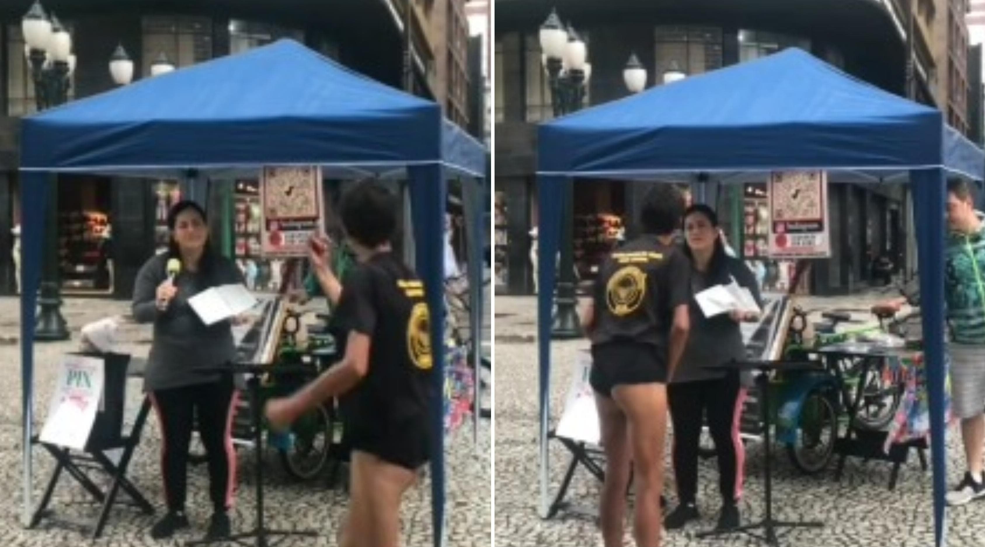 Homem cospe em rosto de pregadora de rua durante evangelismo em Curitiba