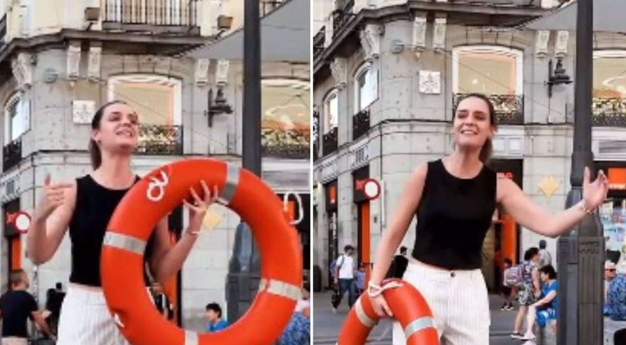 Evangelista prega com boia nas ruas da Espanha: "Jesus é seu salva-vidas"