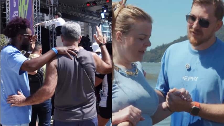 Missão faz festival evangelístico em praia de SC e leva pessoas ao batismo: “Nova vida””