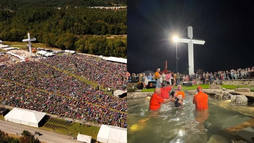 Mais de 1.000 pessoas aceitam Jesus diante de cruz em culto ao ar livre nos EUA