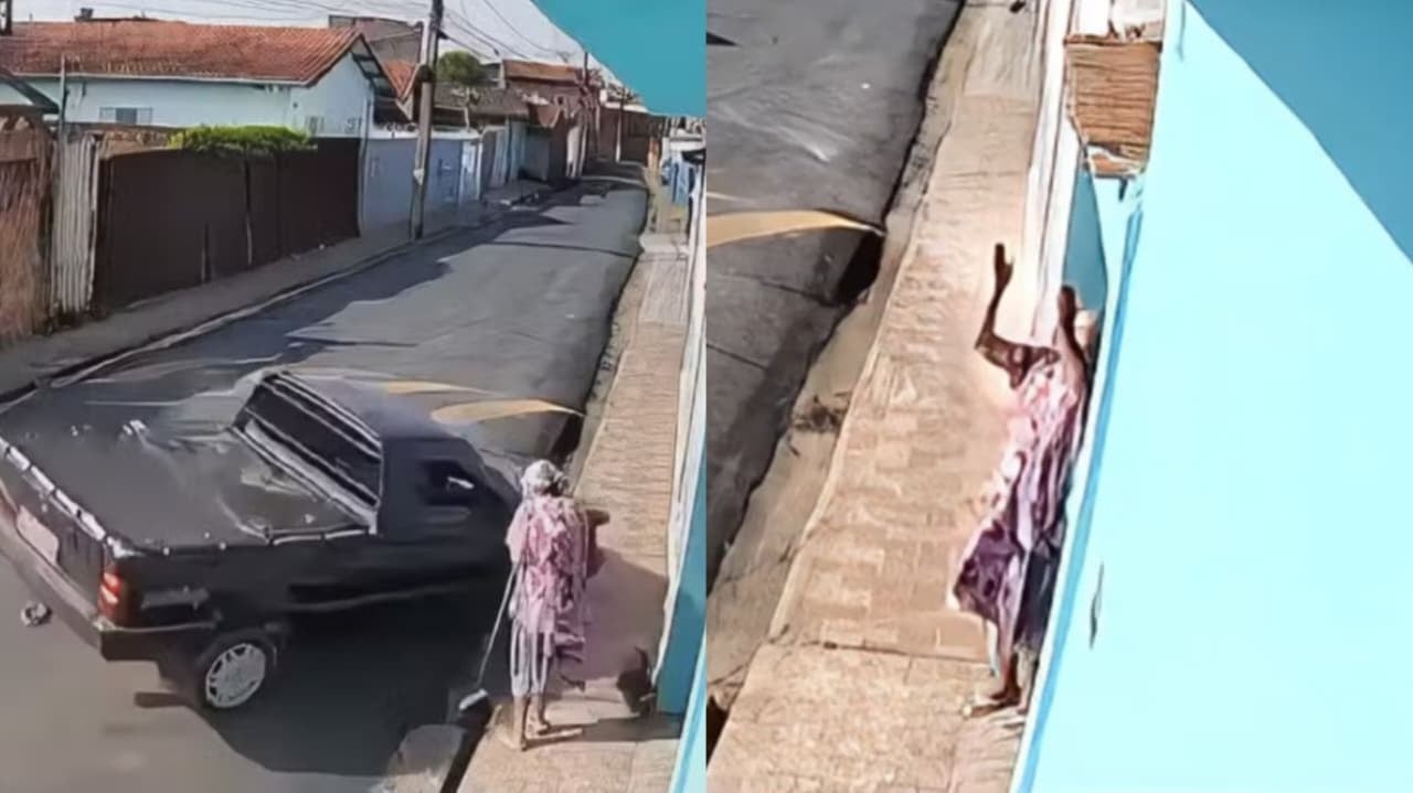 Idosa escapa de atropelamento por centímetros em MG: "Jesus me livrou de tragédia"