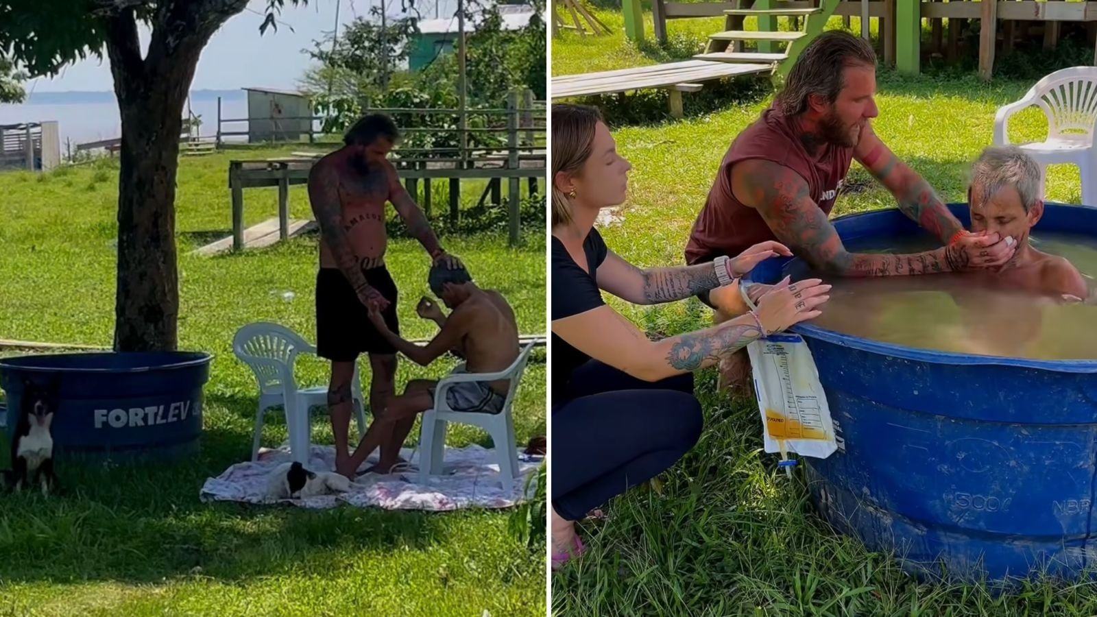 Idoso enfermo é batizado em caixa d'água no Amazonas: ‘Me arrependi dos meus pecados’