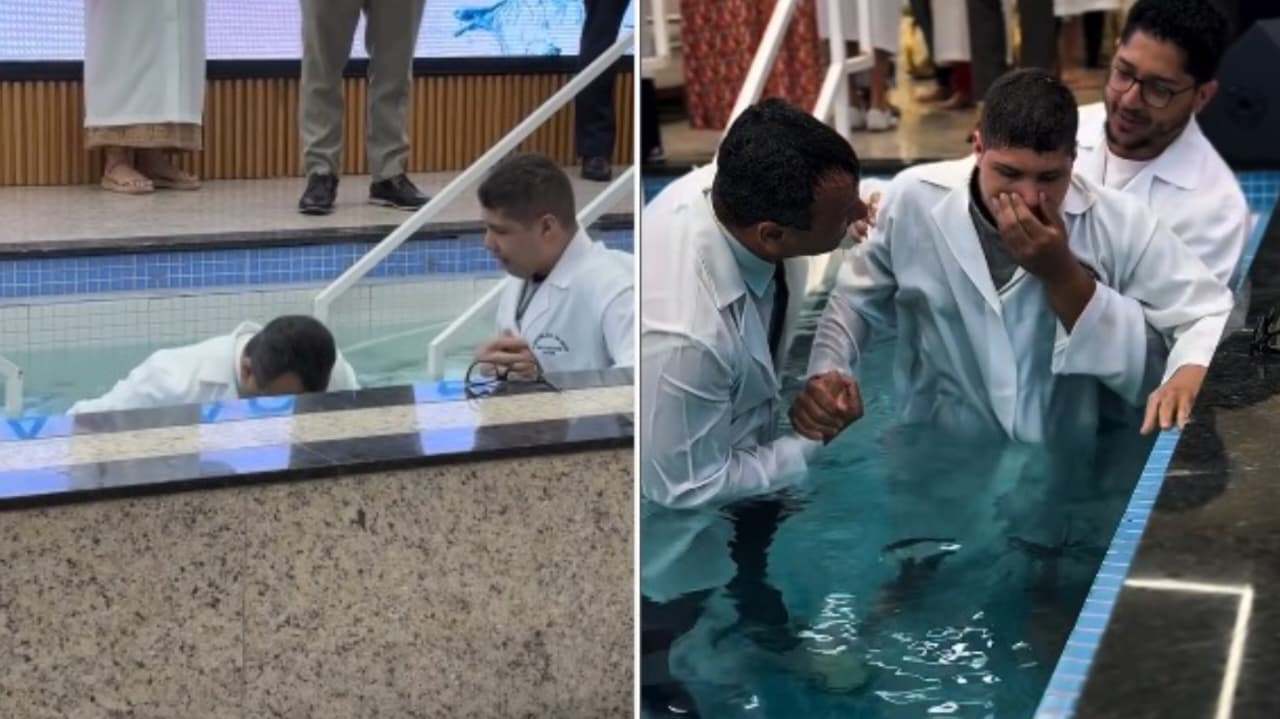 Pastor inspira ao ajudar jovem autista a se batizar: “O batismo é para todos”