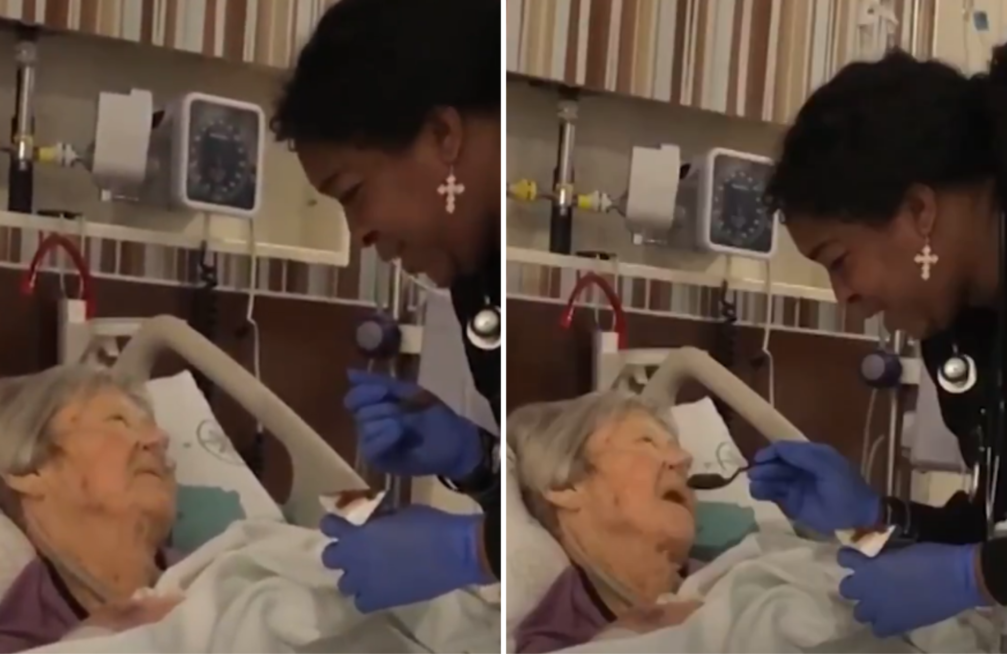 Enfermeira emociona ao cantar ‘Quão Grande És Tu’ para paciente idosa