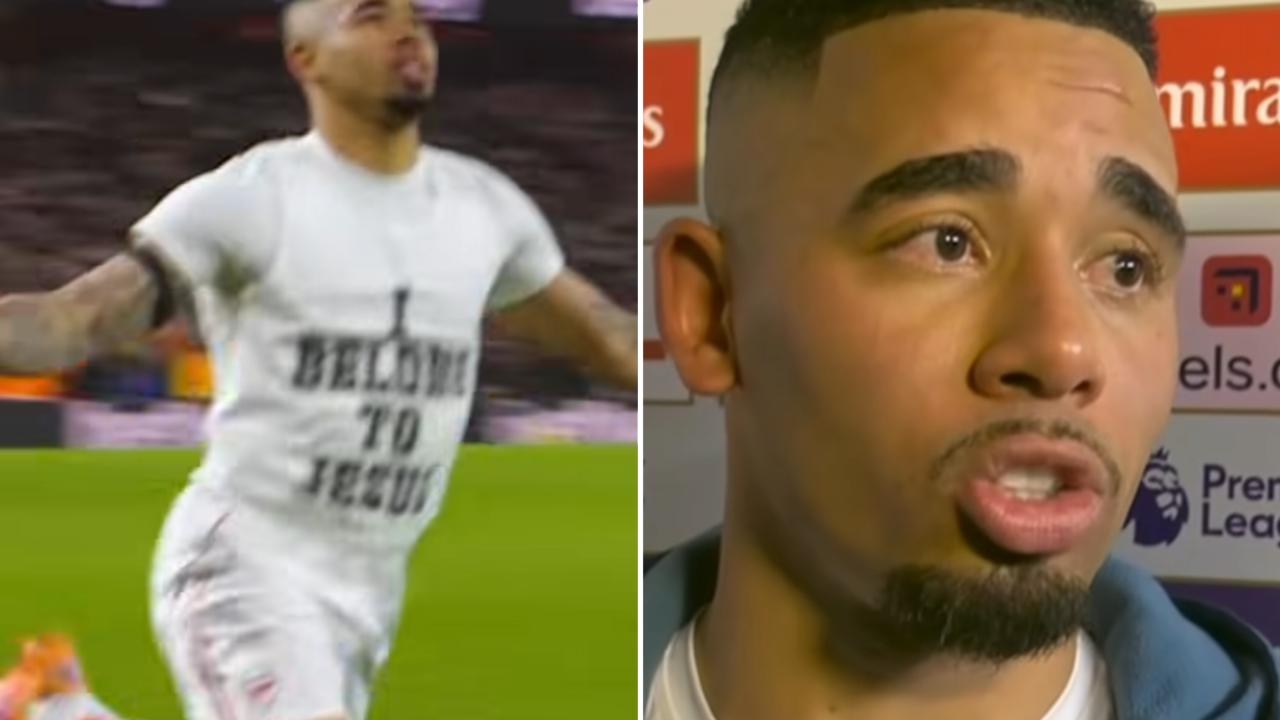Após vitória do Arsenal, Gabriel Jesus declara fé ao exibir camisa “Eu pertenço a Jesus”