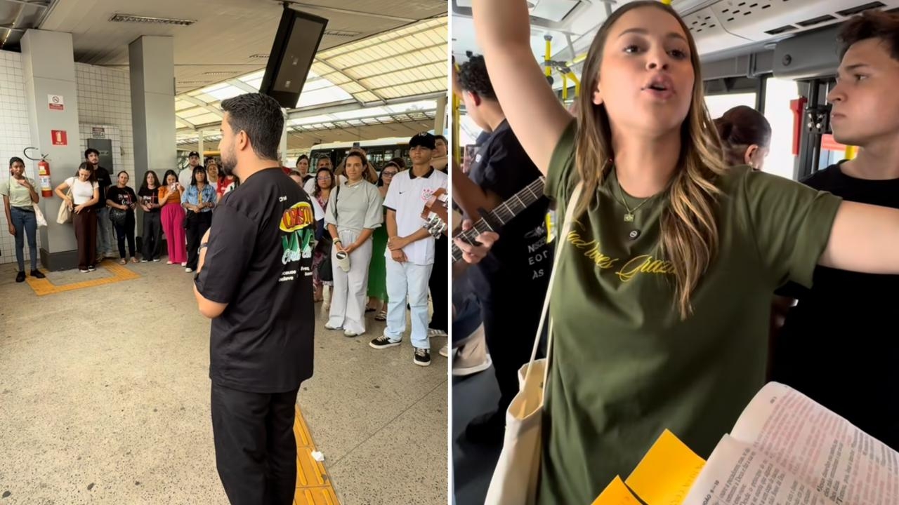 Mais de 130 jovens se unem para evangelizar em terminal de ônibus: “Jesus é a salvação”