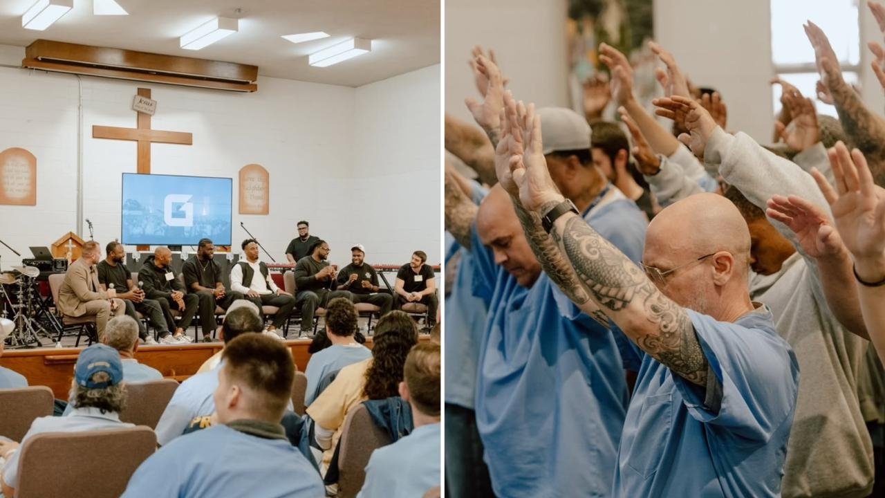 Jogadores da NFL pregam em prisão e levam mais 30 detentos a Jesus