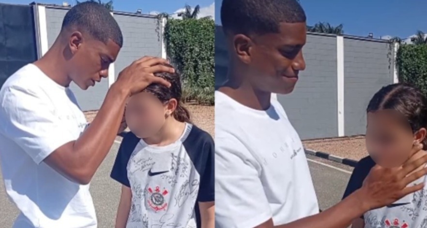 Jogador do Corinthians ora por menina torcedora: “Que você cresça nos caminhos do Senhor”