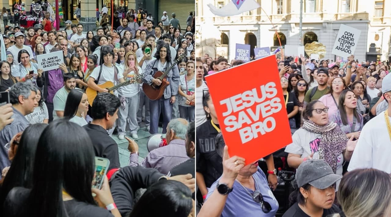 Jovens se reúnem para adorar nas ruas da capital do Chile: “Foi impactada pelo Evangelho””