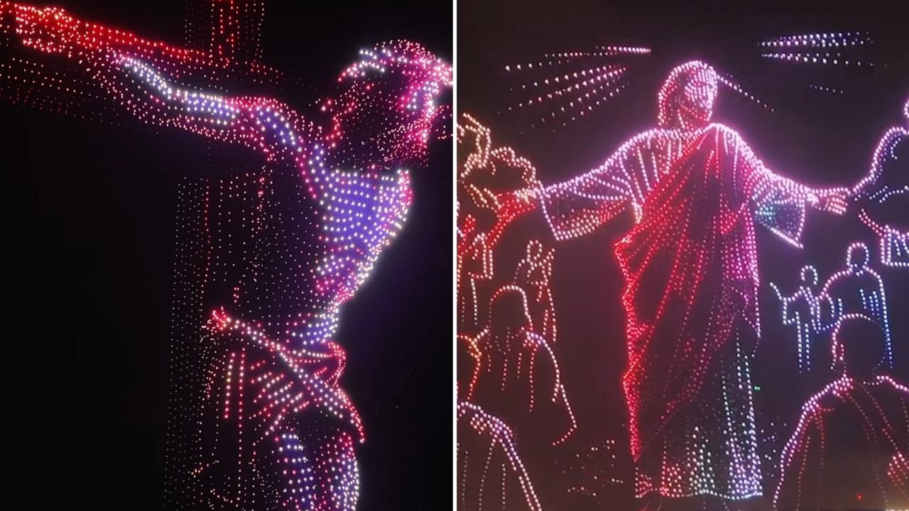 10 mil drones narram morte e ressurreição de Jesus no céu dos EUA