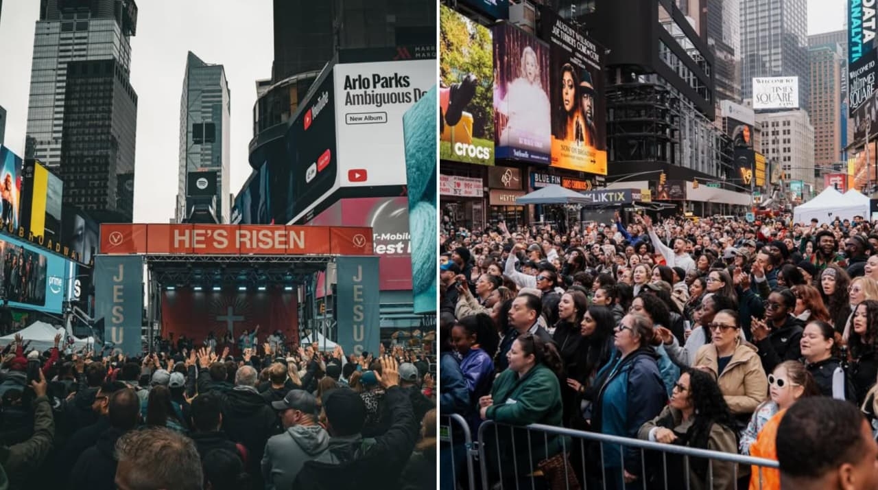 Culto de Páscoa na Times Square leva mais de 600 vidas a Jesus: “Testemunharam seu poder”